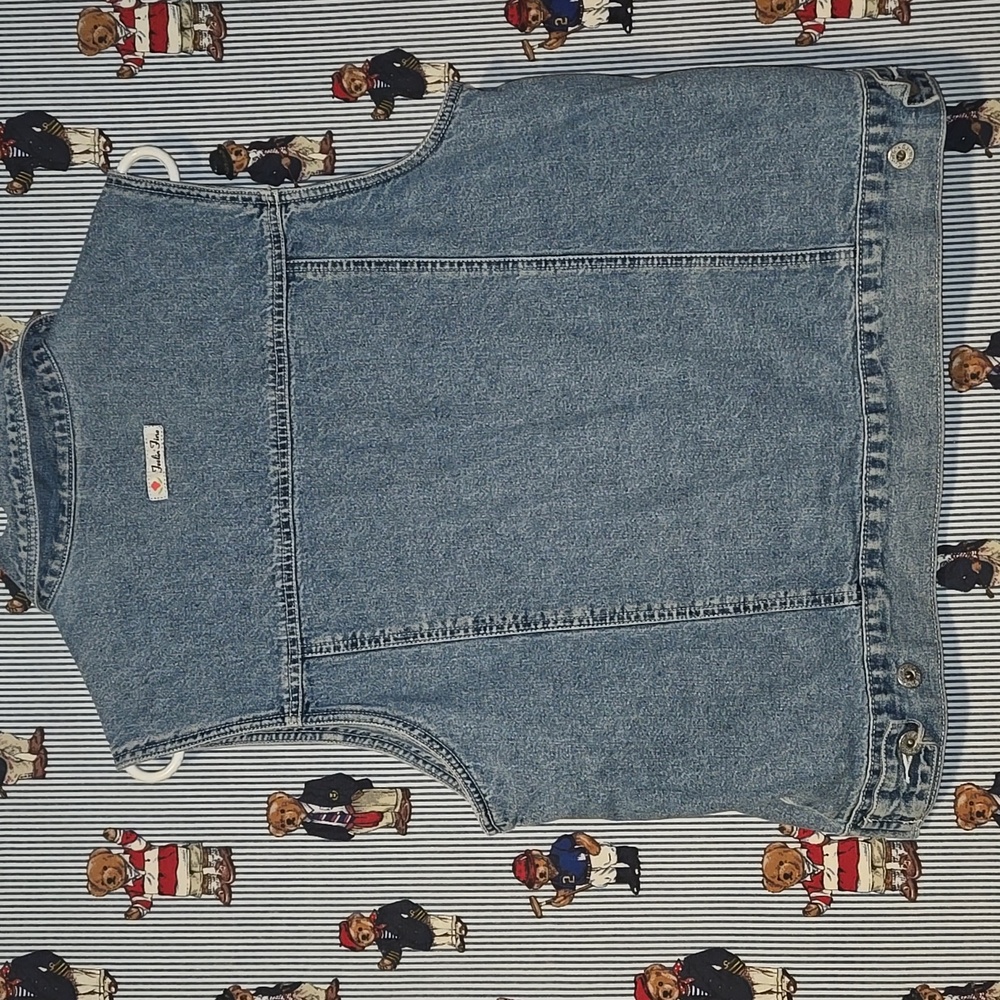 Vintage Mickey Unlimited Feelin Fine Denim Vest Embroidered Large - Picture 9 of 16